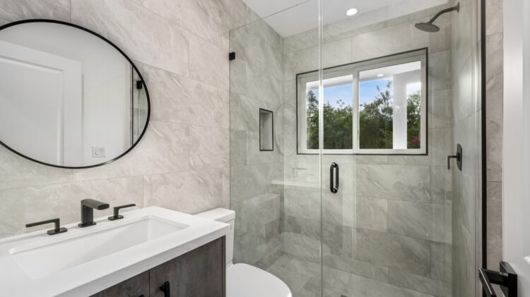 Contemporary bathroom in a remodeled Los Angeles residence